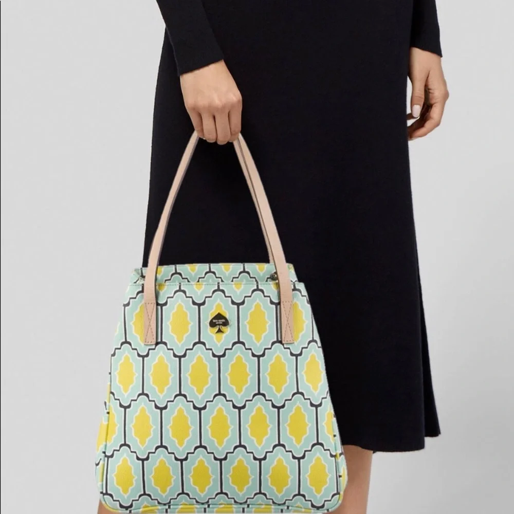 Kate Spade Leather Trimmed Coated Canvas Tote